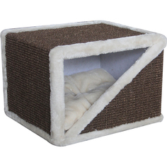 Когтеточка для кошек Foxie Box PS15 бело-коричневая 40х35х30 см