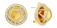 Золотые серьги Серьги JV K418CTC4YG-CT-YG