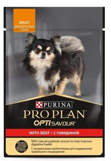 Влажный корм Purina ProPlan для собак мелких и карликовых пород, говядина в соусе, 85гр
