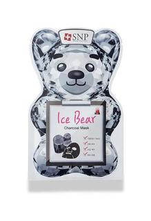 Тканевая маска для лица SNP Ice Bear Charcoal Mask, охлаждающая и подтягивающая, с углем, 33мл