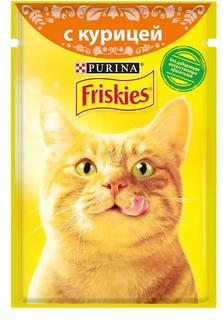 Влажный корм Friskies для кошек, курица в подливе, 85гр