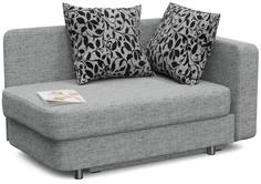 Кушетка Леон Серая рогожка/Флауэрс Smart