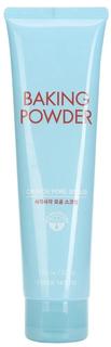Скраб Etude House Crunch Pore Scrub-Baking Powder 2-в-1 глубоко очищающий и охлаждающий, с содой, 200гр