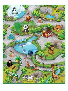 Интерактивный игровой коврик KNOPA &quot;Зоопарк 3D&quot;, 90х120см Кнопа