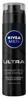 Черный гель для бритья Nivea Men Ultra, 200мл