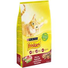 Сухой корм Friskies для взрослых кошек, с мясом и полезными овощами, 10кг