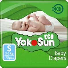 Детские подгузники YokoSun Eco S (3- 6кг), 70шт.