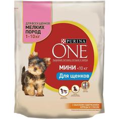 Сухой корм для щенков мелких пород Purina ONE МИНИ, с курицей и рисом, 600гр