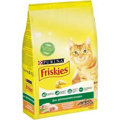 Сухой корм Friskies для домашних кошек с курицей и садовой зеленью, 1,5кг