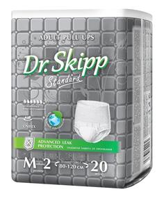 Подгузники-трусы для взрослых Dr. Skipp Standard M-2, 80-120см, 20шт. Dr.Skipp