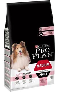 Сухой корм Pro Plan для взрослых собак средних пород с чувствительной кожей, лосось и рис, 7кг
