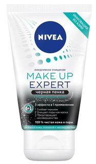 Черная пенка Nivea Make Up Expert 3в1 для умывания для жирной кожи, 100мл