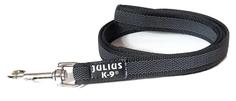 Поводок JULIUS-K9 Color&Gray Super-grip для собак (до 50кг), с ручкой, 2/120см, черно-серый