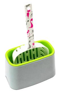 Набор SuperDesign совок с подставкой (очиститель для совков), 1050мл, 20х11х11см, серый