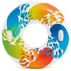 Надувной круг Intex &quot;Яркие волны&quot; с ручками-держателями, 122см