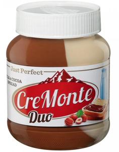 Паста CreMonte Duo молочно-ореховая с добавлением какао, 400гр