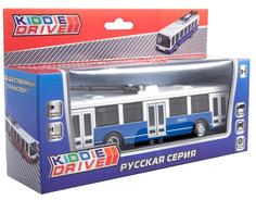 Общественный транспорт трамвай KiddieDrive инерционный, свет, звук, синий, 17см