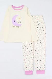 Пижама Котмаркот &quot;Планеты&quot;: джемпер и брюки для девочки, молочная Витоша