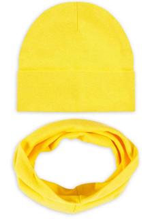 Комплект Веселый малыш из шапки и шарфа-снуда, желтый Mjolk