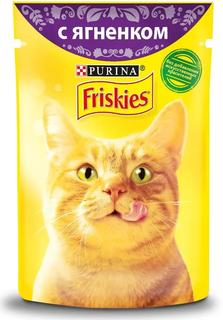 Влажный корм Friskies для кошек, ягненок в подливе, 85гр