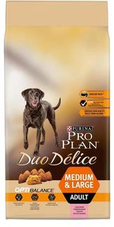 Сухой корм Purina ProPlan Duo Delice для взрослых собак крупных и средних пород, с высоким содержанием лосося, 10кг