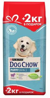 Сухой корм Dog Chow для щенков, с ягненком, 14кг