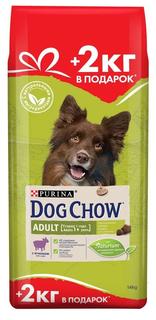 Сухой корм Dog Chow для взрослых собак, с ягненком, 14кг