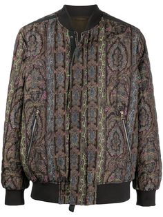 PAUL SMITH стеганый бомбер с принтом пейсли