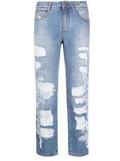 Ermanno Scervino укороченные джинсы с кружевом