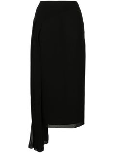 Chanel Pre-Owned шелковая юбка асимметричного кроя