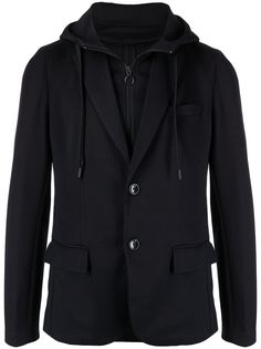 Armani Exchange однобортный пиджак с капюшоном