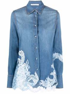 Ermanno Scervino джинсовая рубашка с кружевом
