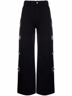 TWINSET джинсы прямого кроя с кристаллами