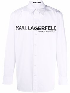 Karl Lagerfeld рубашка из органического хлопка с логотипом