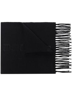 Fendi шарф с бахромой и узором FF