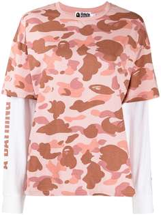 A BATHING APE® футболка с многослойными рукавами Bape