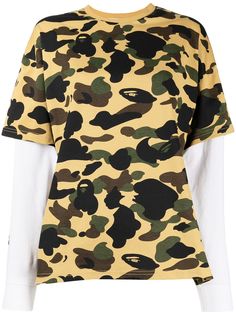 A BATHING APE® футболка с многослойными рукавами Bape