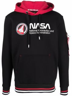 Alpha Industries спортивный топ с капюшоном и принтом NASA