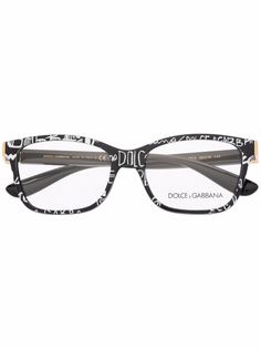 Dolce & Gabbana Eyewear очки в квадратной оправе с принтом