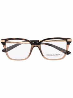 Dolce & Gabbana Eyewear очки в прямоугольной оправе черепаховой расцветки