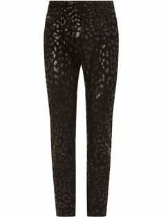 Dolce & Gabbana узкие джинсы с леопардовым принтом