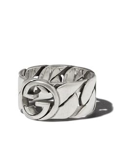 Gucci широкое кольцо с логотипом Interlocking G