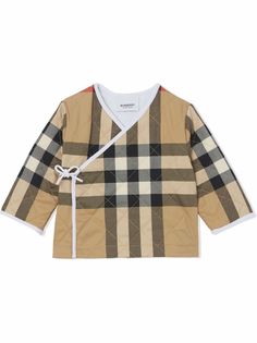 Burberry Kids пиджак в клетку с запахом