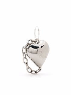 Raf Simons серебряные серьги в форме сердца