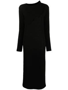 Yohji Yamamoto платье-джемпер с длинными рукавами