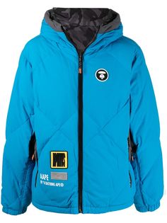 AAPE BY *A BATHING APE® стеганая куртка с капюшоном
