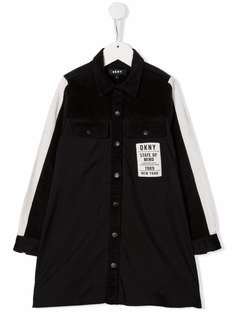 Dkny Kids платье-рубашка с вельветовыми вставками