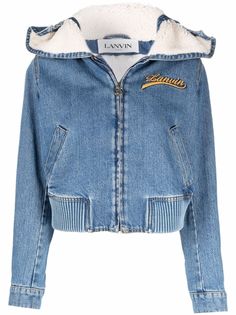 LANVIN джинсовая куртка с капюшоном и вышитым логотипом