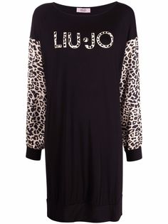 LIU JO платье-футболка с леопардовым принтом