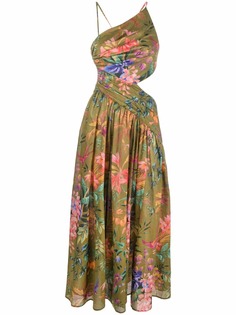 ZIMMERMANN платье миди Tropicana с цветочным принтом
